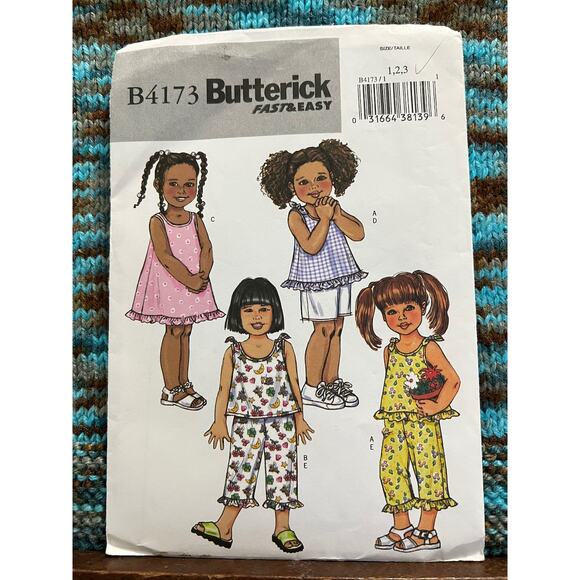 Butterick 4176 pattern toddlers top dress shorts pants sz 1 2 3 - Picture 1 of 8